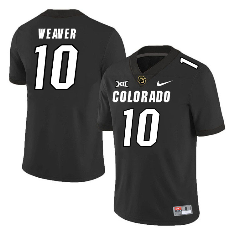 Colorado Buffaloes #10 Xavier Weaver Big 12 Conference College Football Jerseys Stitched Sale-Black